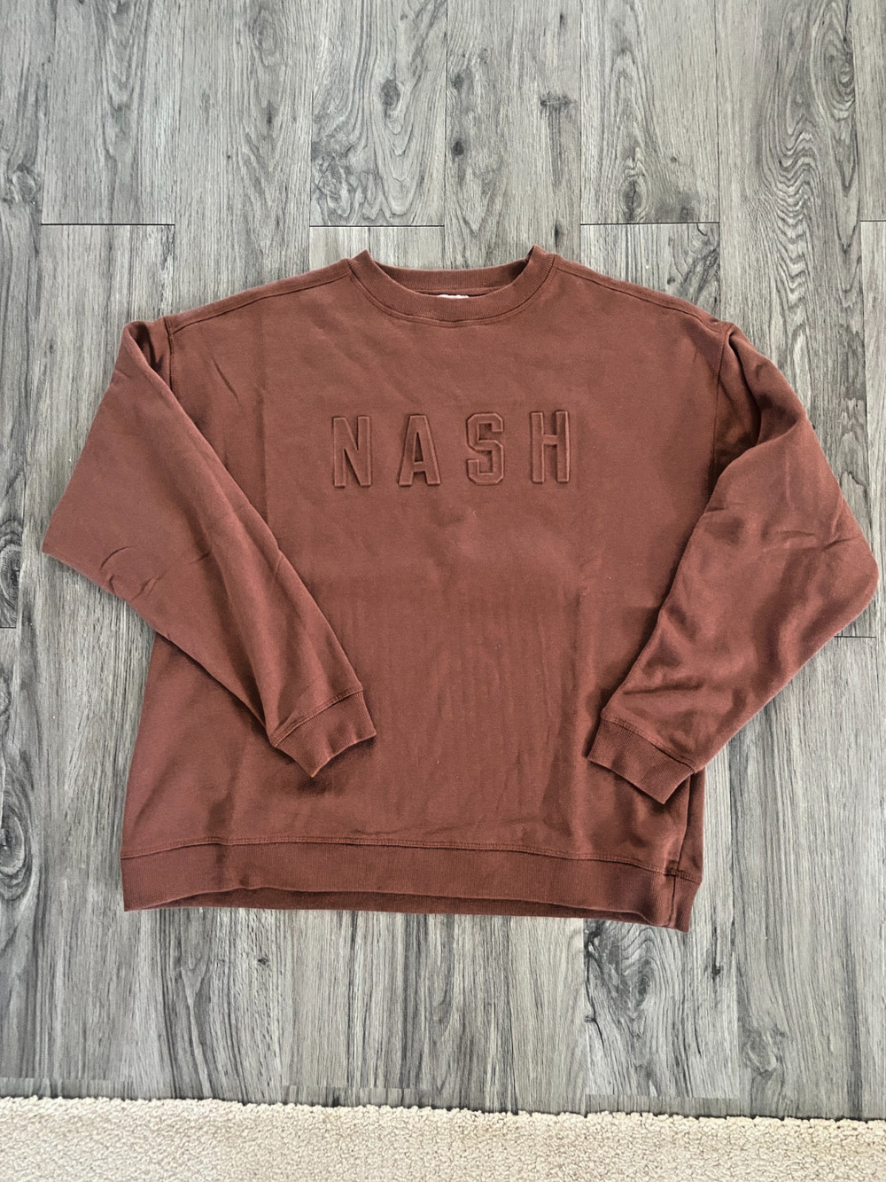 NASH Collection Sweatshirt Women's L/XL Embossed Nashville Brown, Nashville